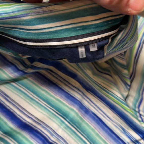 Bugatchi Soft Mercerized Cotton Striped Polo - Medium - Picture 6 of 7